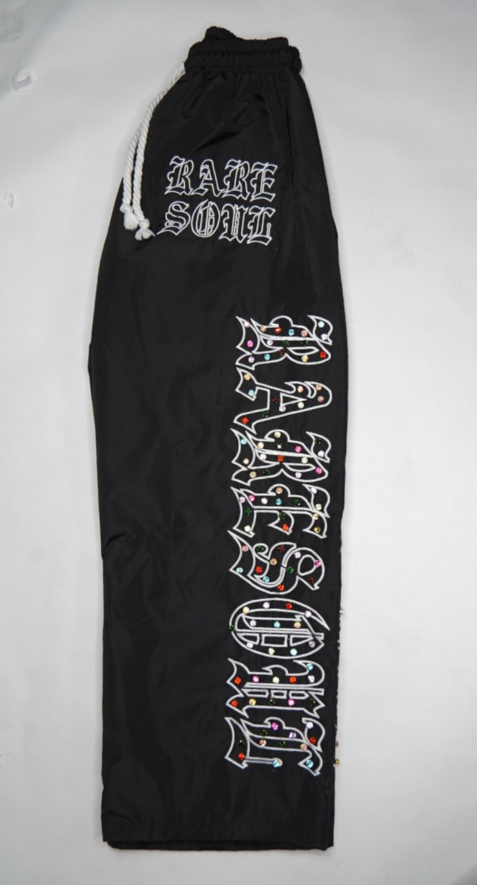 Black jewel track pants